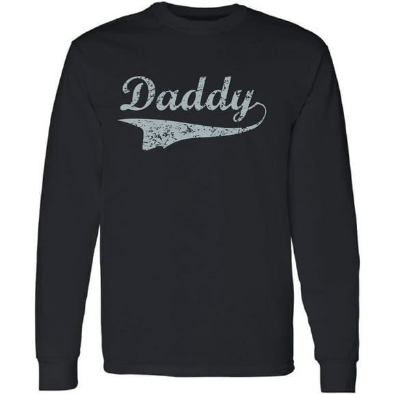 Men T-Shirt Father's Day Long Sleeve Daddy Gray S M L XL 2XL Mens Graphic Tee
