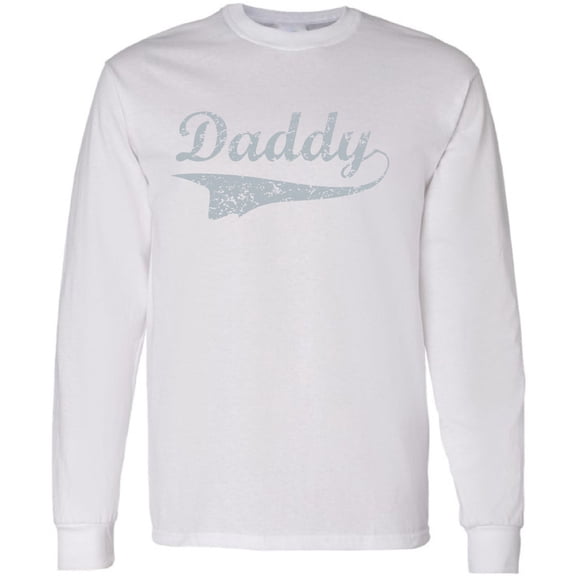 Men T-Shirt Father's Day Long Sleeve Daddy Gray S M L XL 2XL Mens Graphic Tee