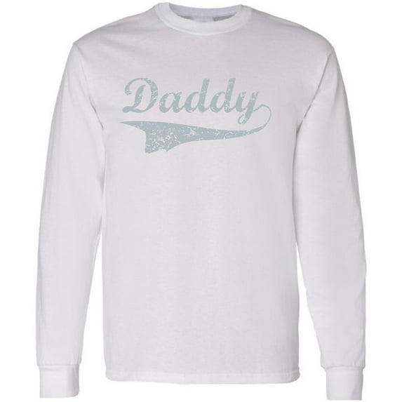 Men T-Shirt Father's Day Long Sleeve Daddy Gray S M L XL 2XL Mens Graphic Tee