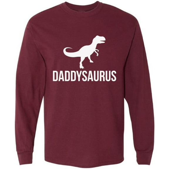 Men T-Shirt Father's Day Long Sleeve Daddysaurus S M L XL 2XL Mens Graphic Tee