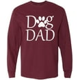 thumbnail image 1 of Men T-Shirt Father's Day Long Sleeve Dog Dad White S M L XL 2XL Mens Graphic Tee, 1 of 2