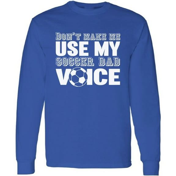 Men T-Shirt Father's Day Long Sleeve Soccer Dad White S M L XL 2XL Mens Graphic Tee