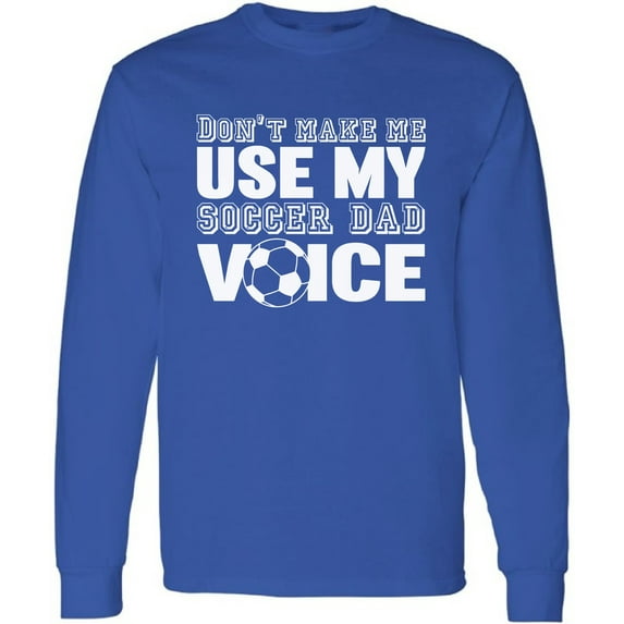 Men T-Shirt Father's Day Long Sleeve Soccer Dad White S M L XL 2XL Mens Graphic Tee