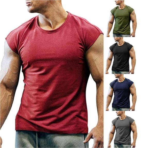 Men T Shirt Oversized Tshirts Shirts for Men Sleeveless Crew Neck Men Clothing