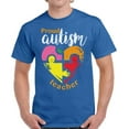 thumbnail image 1 of Men T-Shirt Proud Autism Teacher - Puzzle Heart Print Graphic Tee - S M L XL 2XL 3XL 4XL 5XL, 1 of 2