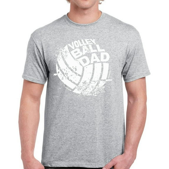 Men T-Shirt Volleyball Dad White Vintage Sport Print - Mens Top Graphic Tee Father's Day Gift