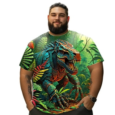 Men T Shirt for Big & Tall Man Graphic Short Sleeve Plus Size Oversized Tee Tshirts 2XL 3DTS10004