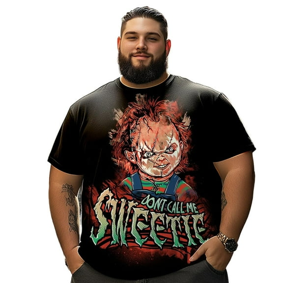 Men T Shirt for Big & Tall Man Graphic Short Sleeve Plus Size Oversized Tee Tshirts 2XLT 3DTS10093