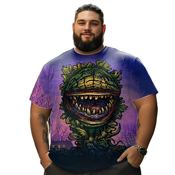 Men T Shirt for Big & Tall Man Graphic Short Sleeve Plus Size Oversized Tee Tshirts 3XL 3DTS10097
