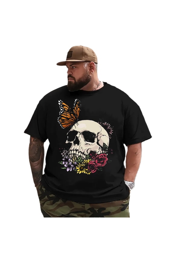 Men T Shirt for Big & Tall Man Graphic Short Sleeve Plus Size Oversized Tee Tshirts 3XL T0 5DLS 012