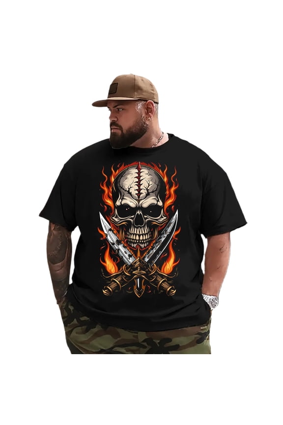 Men T Shirt for Big & Tall Man Graphic Short Sleeve Plus Size Oversized Tee Tshirts 3XLT T0 5DLS 007