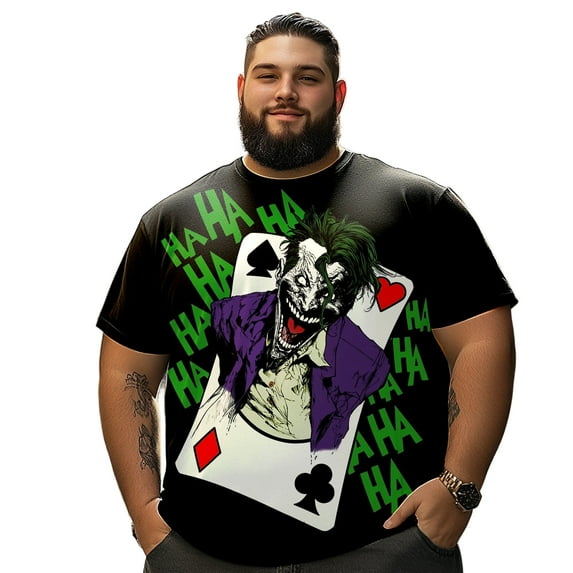 Men T Shirt for Big & Tall Man Graphic Short Sleeve Plus Size Oversized Tee Tshirts 4XL 3DTS10004