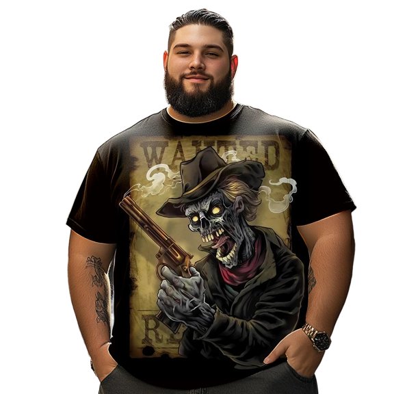 Men T Shirt for Big & Tall Man Graphic Short Sleeve Plus Size Oversized Tee Tshirts 4XLT 3DTS10100
