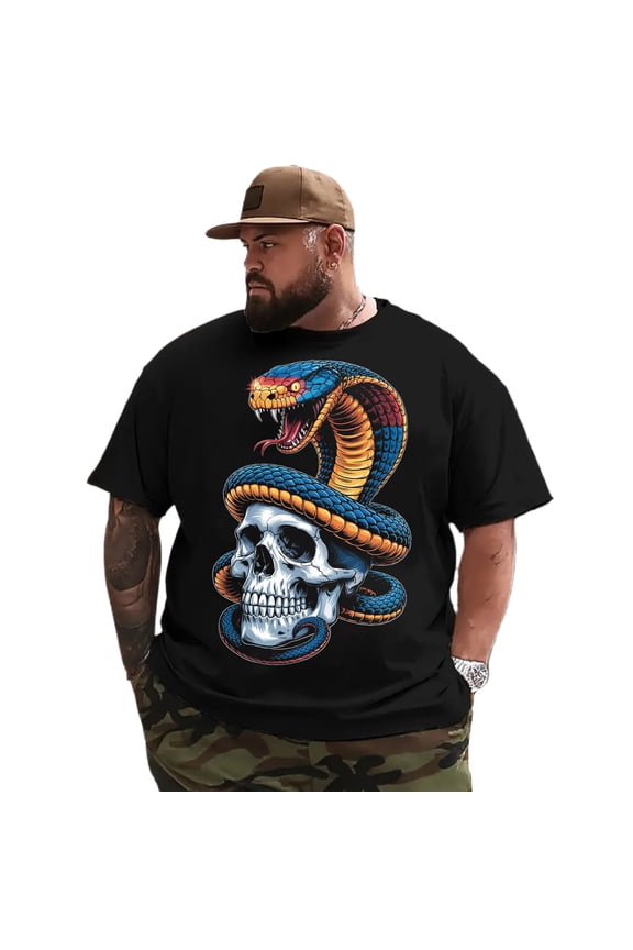 Men T Shirt for Big & Tall Man Graphic Short Sleeve Plus Size Oversized Tee Tshirts 4XLT T0 5DLS 010