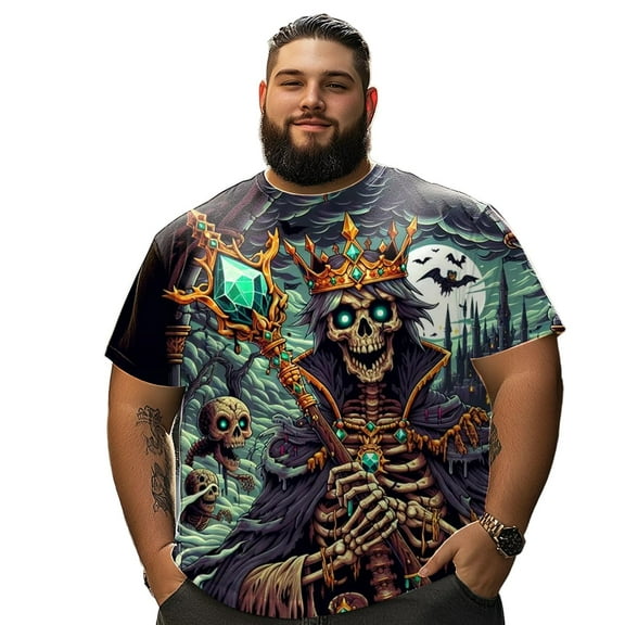 Men T Shirt for Big & Tall Man Graphic Short Sleeve Plus Size Oversized Tee Tshirts 5XL 3DTS10072