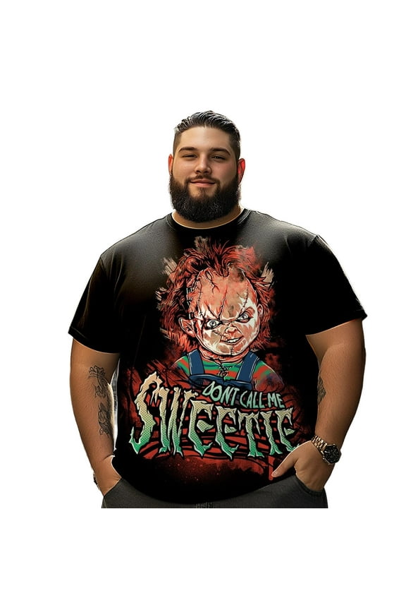Men T Shirt for Big & Tall Man Graphic Short Sleeve Plus Size Oversized Tee Tshirts 5XLT 3DTS10093