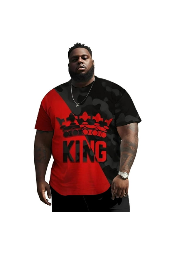 Men T Shirt for Big & Tall Man Graphic Short Sleeve Plus Size Oversized Tee Tshirts 6XL 3DTS10004