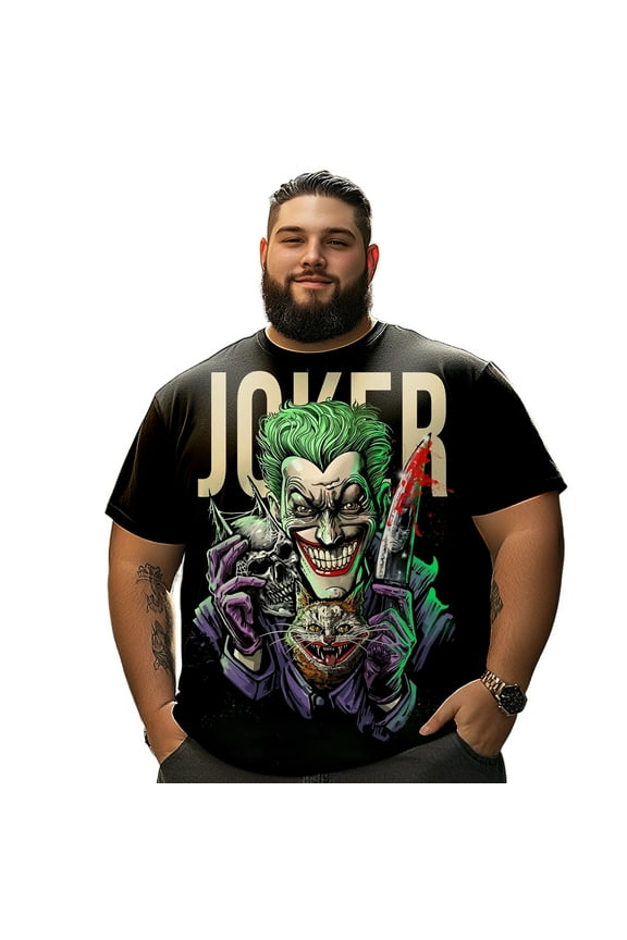 Men T Shirt for Big & Tall Man Graphic Short Sleeve Plus Size Oversized Tee Tshirts 7XL 3DTS10004