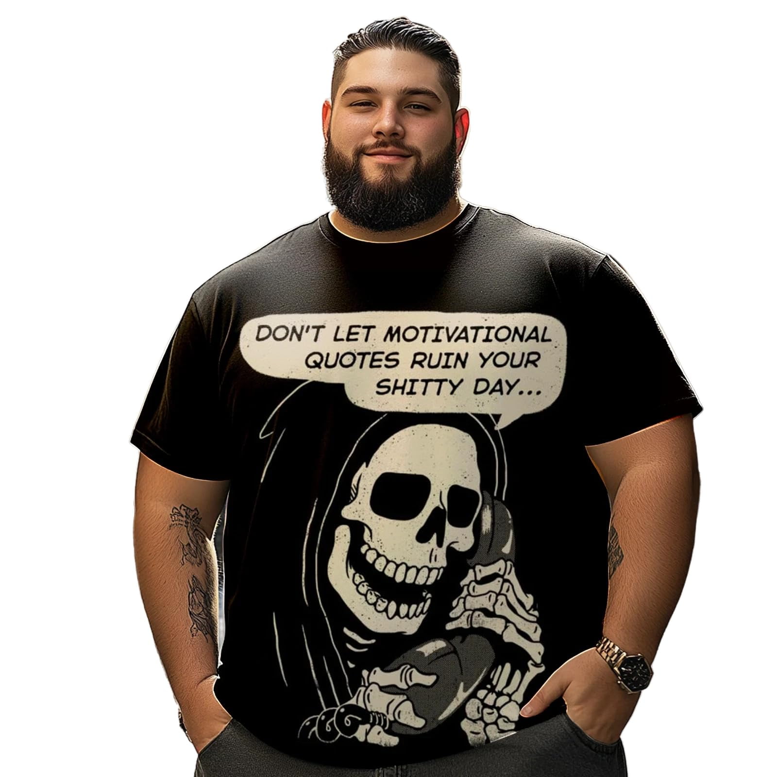Men's Plus Size T shirt Tee Big and Tall Graphic Crewneck Short Sleeves