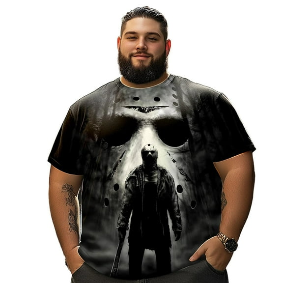 Men T Shirt for Big & Tall Man Graphic Short Sleeve Plus Size Oversized Tee Tshirts 7XL 3DTS10088