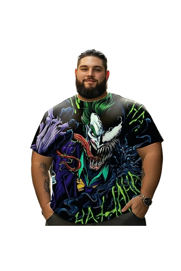 Men T Shirt for Big & Tall Man Graphic Short Sleeve Plus Size Oversized Tee Tshirts 7XLT 3DTS10004