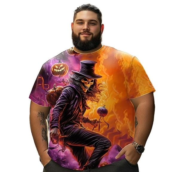 Men T Shirt for Big & Tall Man Graphic Short Sleeve Plus Size Oversized Tee Tshirts 7XLT 3DTS10055