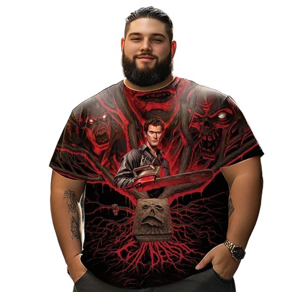 Men T Shirt for Big & Tall Man Graphic Short Sleeve Plus Size Oversized Tee Tshirts 7XLT 3DTS10063