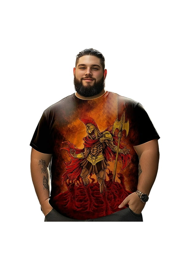 Men T Shirt for Big & Tall Man Graphic Short Sleeve Plus Size Oversized Tee Tshirts 7XLT 3DTS10078
