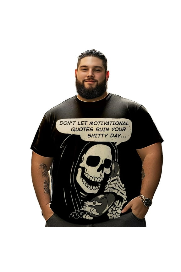 Men T Shirt for Big & Tall Man Graphic Short Sleeve Plus Size Oversized Tee Tshirts 7XLT 3DTS10087