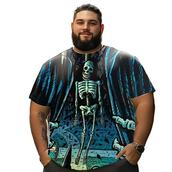 Men T Shirt for Big & Tall Man Graphic Short Sleeve Plus Size Oversized Tee Tshirts 9XL 3DTS10060