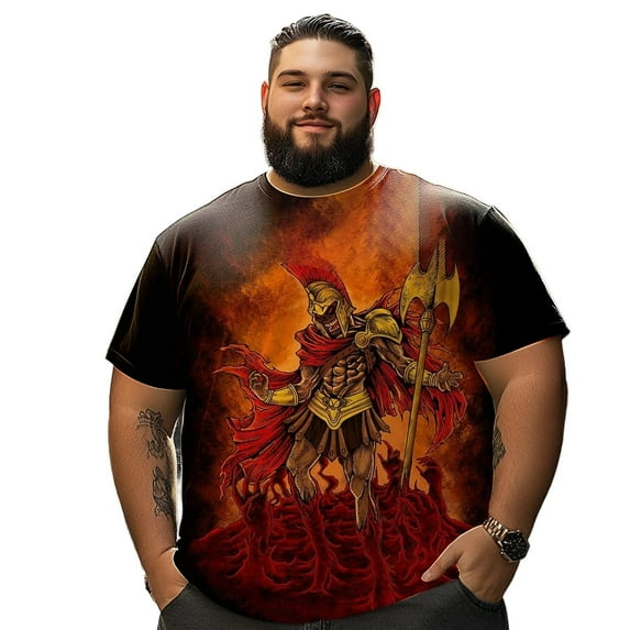 Men T Shirt for Big & Tall Man Graphic Short Sleeve Plus Size Oversized Tee Tshirts 9XL 3DTS10078
