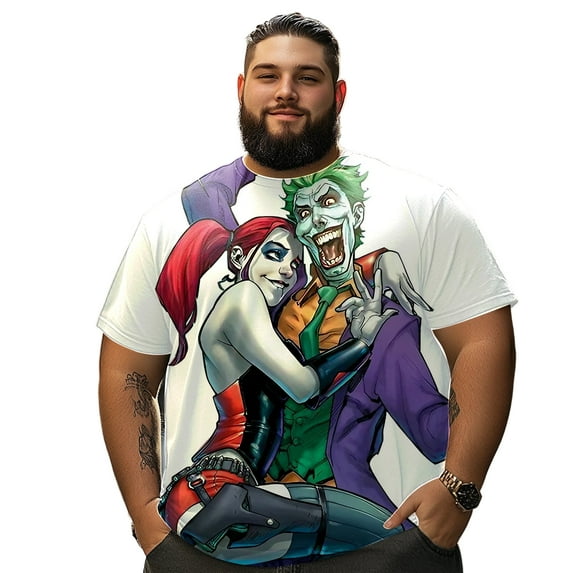 Men T Shirt for Big & Tall Man Graphic Short Sleeve Plus Size Oversized Tee Tshirts XL 3DTS10004