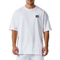thumbnail image 1 of Men T Shirts Casual Short Sleeve Relaxed Fit Oversized Loose Crew Neck Soft Breathable Basic Tee Top White L, 1 of 4