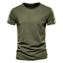 Men T Shirts Casual Sporty Lightweight Round Neck Short Sleeve T Shirt Breathable Solid Color Regular Fit Men Tshirt