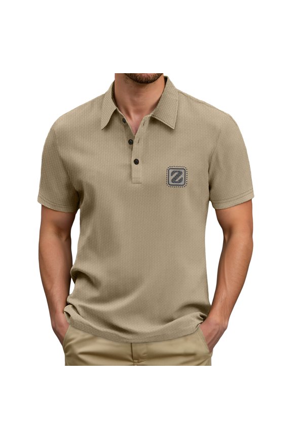 Men T Shirts Casual Work Sports Slim Fit Breathable Basic Outfits Short Sleeve Golf Polo Top