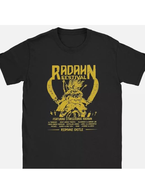 Men T-Shirts Elden Radahn Rings Game Festival Casual 100_ Cotton Tees Short Slee