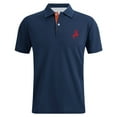 thumbnail image 1 of Men T Shirts Golf Sports Dressy Deer Printed Breathable Short Sleeve Polo Shirts Button Up Collared Comfortable Summer Casual Mens Shirts Navy M, 1 of 4