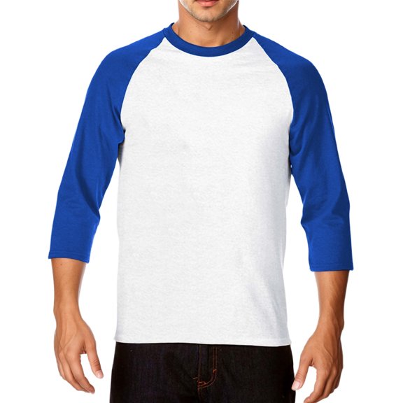 Men T Shirts Men'S 3/4 Sleeve Baseball Shirt Casual Shirts Tee Raglan Blue2 M