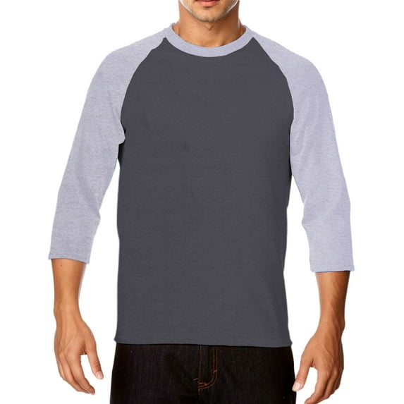 Men T Shirts Men'S 3/4 Sleeve Baseball Shirt Casual Shirts Tee Raglan Light Gray2 L