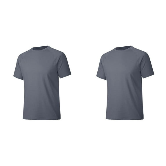 Men T Shirts Solid Color 2 Pack Crew Neck Short Sleeve Mens Pullover Lightweight Slim Fit Breathable Mens Funny T Shirts Grey M