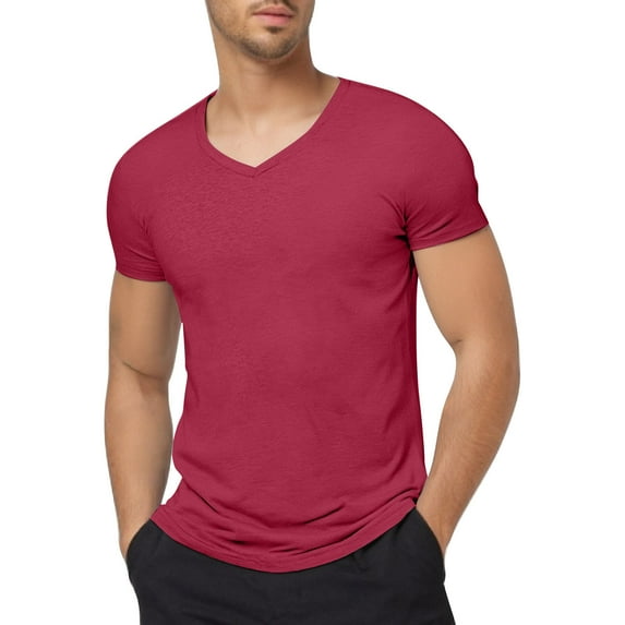 Men T Shirts Stylish Casual Beach Summer Hippie Short Sleeve V Neck T Shirts for Men Fashionable Tops