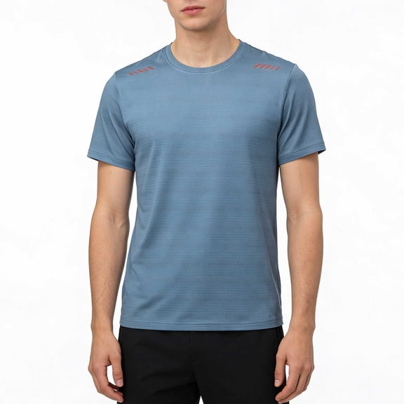 Men T-Shirts Summer Breathable Ice-Silk Shirts Solid Casual Loose Sports Tee Shirt Round Neck Running Training Blouses Pullover