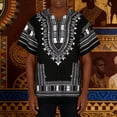 thumbnail image 1 of Men T-Shirts Timeless African Print Tee For Breathable Everyday Shirt With Distinctive Geometric Patterns Black M, 1 of 9