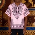 thumbnail image 1 of Men T-Shirts Timeless African Print Tee For Breathable Everyday Shirt With Distinctive Geometric Patterns Pink XXXL, 1 of 9