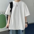 thumbnail image 1 of Men T-shirt Oversized Solid Summer Casual Wear Tee Fashion Comfortable Loose Top, 1 of 9