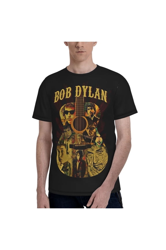 Men T-shirts BOB-DYLAN MUSIC Short Sleeve Crew Neck T Shirts Tee Tops For Men XXL