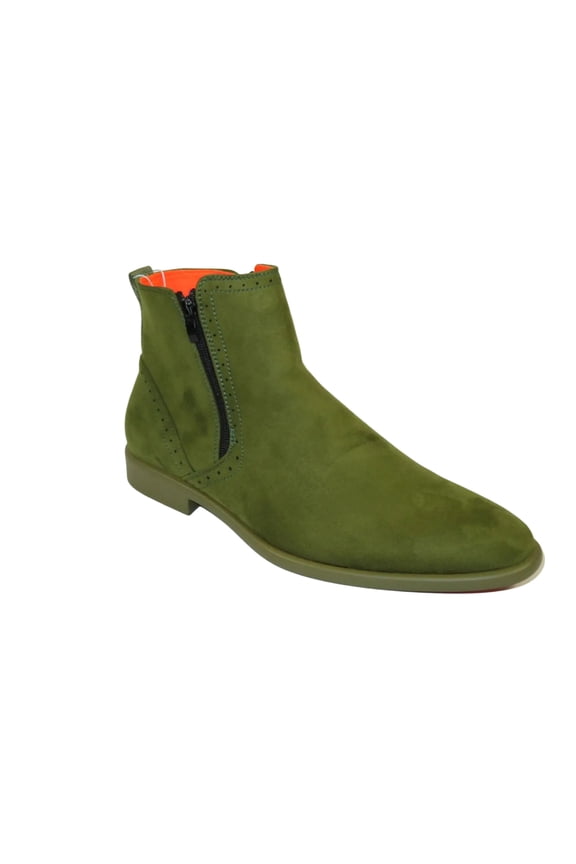 Men TAYNO Chelsea Chukka Micro Suede Soft Comfortable Boot Coupe Olive
