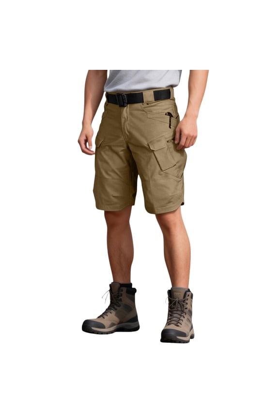 Men Tactical Cargo Shorts Lightweight Multi Pocket Outdoor Hiking Shorts Quick Dry Fabric Belt Included
