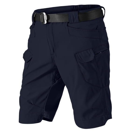 Men Tactical Cargo Shorts Lightweight Quick Dry Fabric Multi Pocket Design Adjustable Waistband with Belt for Outdoor Work Hiking
