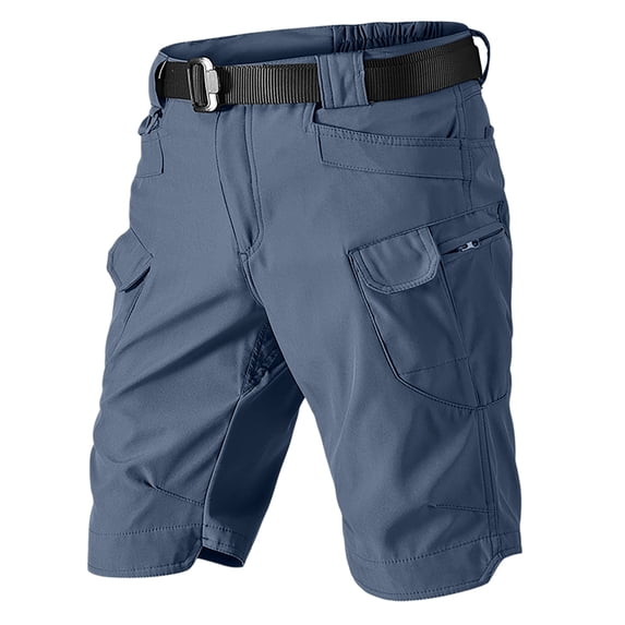 Men Tactical Cargo Shorts Lightweight Quick Dry Fabric Multi Pocket Design Adjustable Waistband with Belt for Outdoor Work Hiking